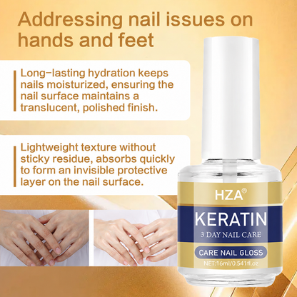 💖LAST DAY - BUY 1 GET 1 FREE!!💕  HZA® Keratin Nail Care Gloss ✨ For Brittle, Peeling Nails